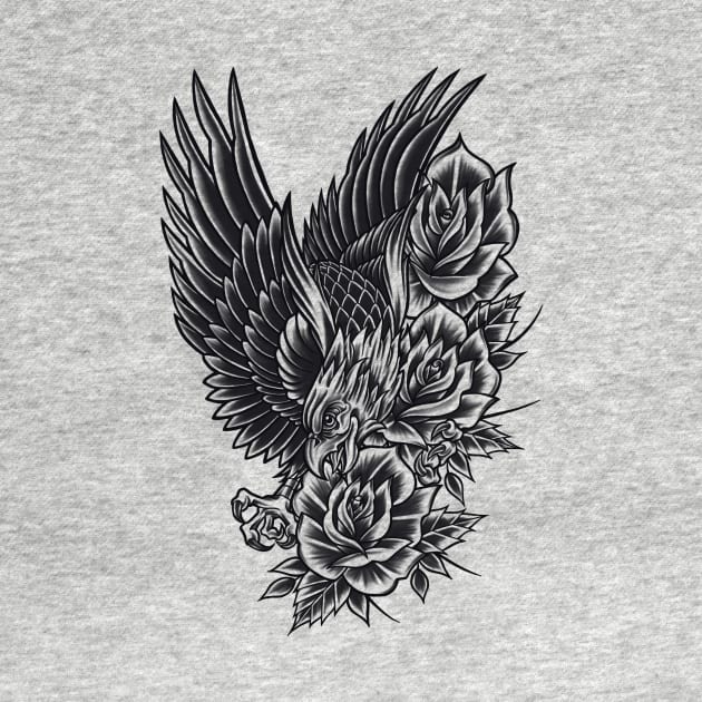 'Eagle and Roses by 341tattoos